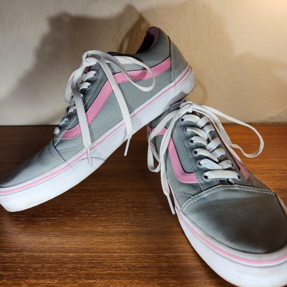 VANS Old Skool Sliver/ Pink Canvas Sneaker Men (8.5)/ Women (10.0)